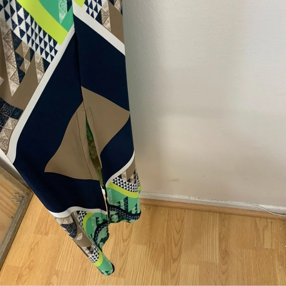 Prelude Maxi Knit Sleeveless Dress Small Colorful Geometric Key Hole Side Slit - Picture 11 of 12